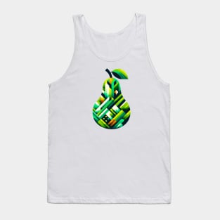 Abstract Pear Geometry: Lush Green Design Tank Top